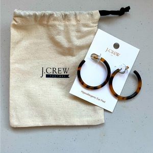 J. Crew Faux Tortoise Shell Hoop Earrings